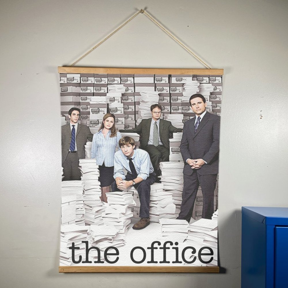 The Office Canvas Wooden Gold Hanger